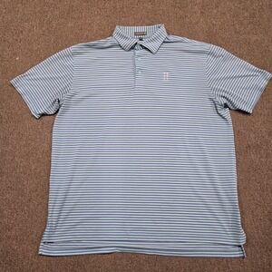 Peter Millar Summer Comfort Polo Mens XL Purple Green Striped Performance Golf